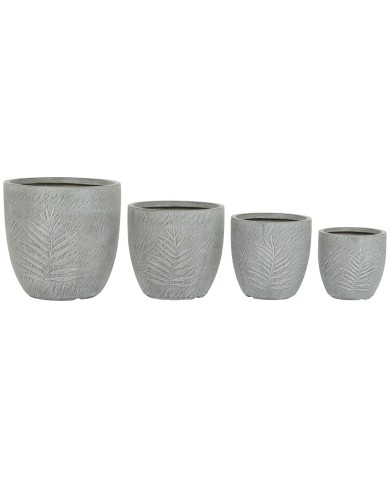 Set di vasi da fiori Home ESPRIT Grigio chiaro Fibra di Vetro Magnesio 44 x 44,5 x 43 cm (4 Unità) Set di vasi da fiori Home ESPRIT Grigio chiaro Fibra di Vetro Magnesio 44 x 44,5 x 43 cm (4 Unità)