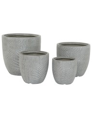 Set di vasi da fiori Home ESPRIT Grigio chiaro Fibra di Vetro Magnesio 44 x 44,5 x 43 cm (4 Unità)