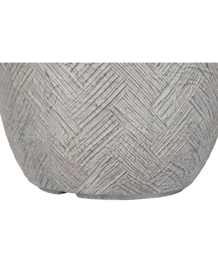 Set di vasi da fiori Home ESPRIT Beige Fibra di Vetro Magnesio 44,5 x 44,5 x 43 cm (3 Unità)