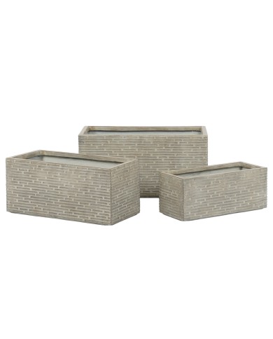 Vaso rettangolare da Balcone Home ESPRIT Beige Fibra di Vetro Magnesio 74,5 x 37,5 x 37,5 cm Vaso rettangolare da Balcone Home ESPRIT Beige Fibra di Vetro Magnesio 74,5 x 37,5 x 37,5 cm