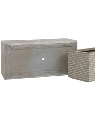 Vaso rettangolare da Balcone Home ESPRIT Beige Magnesio 74,5 x 37,5 x 37,5 cm