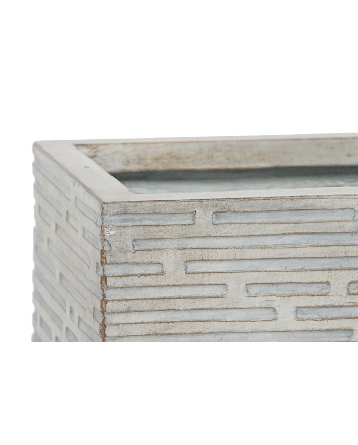 Vaso rettangolare da Balcone Home ESPRIT Beige Fibra di Vetro Magnesio 74,5 x 37,5 x 37,5 cm