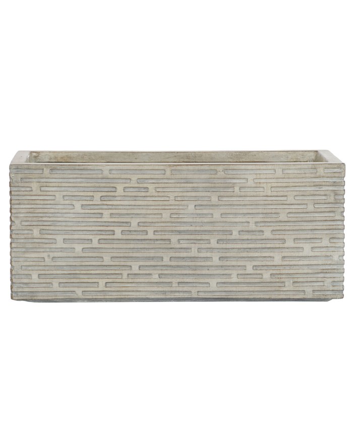 Vaso rettangolare da Balcone Home ESPRIT Beige Fibra di Vetro Magnesio 74,5 x 37,5 x 37,5 cm