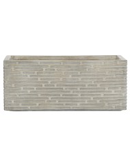 Vaso rettangolare da Balcone Home ESPRIT Beige Fibra di Vetro Magnesio 74,5 x 37,5 x 37,5 cm