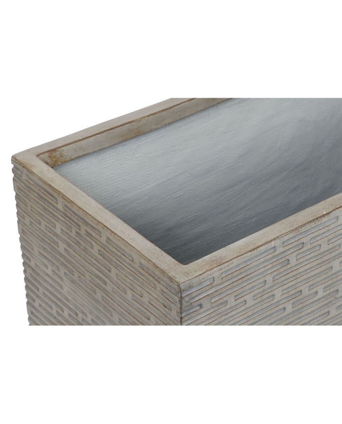 Vaso rettangolare da Balcone Home ESPRIT Beige Fibra di Vetro Magnesio 74,5 x 37,5 x 37,5 cm