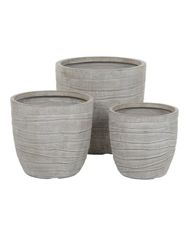 Set di vasi da fiori Home ESPRIT Beige Fibra di Vetro Magnesio 45 x 45 x 43 cm (3 Unità) Set di vasi da fiori Home ESPRIT Beige Fibra di Vetro Magnesio 45 x 45 x 43 cm (3 Unità)