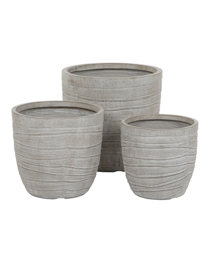 Set di vasi da fiori Home ESPRIT Beige Fibra di Vetro Magnesio 45 x 45 x 43 cm (3 Unità) Set di vasi da fiori Home ESPRIT Beige Fibra di Vetro Magnesio 45 x 45 x 43 cm (3 Unità)