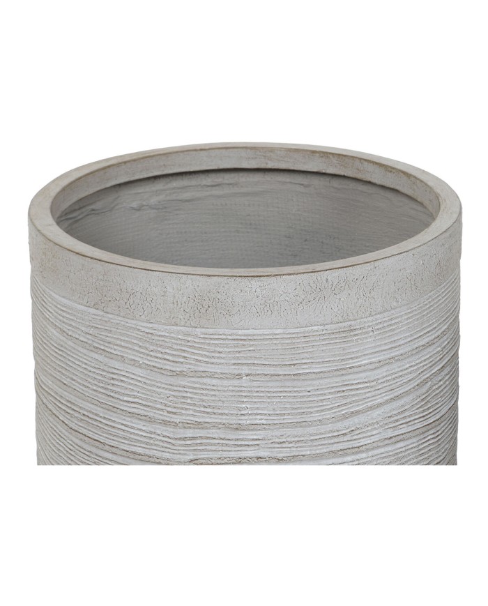 Set di vasi da fiori Home ESPRIT Beige Fibra di Vetro Magnesio 44,5 x 44,5 x 44 cm (3 Unità)