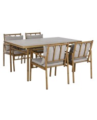 Mobili da giardino Home ESPRIT Beige 160 x 90 x 75 cm 83 cm (5 Pezzi)