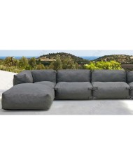Puff Home ESPRIT Grigio 87 x 87 x 32 cm