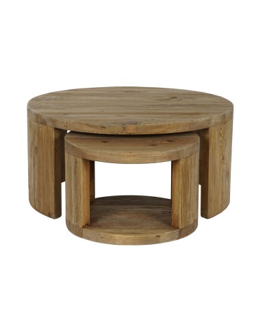 Set di 2 tavoli Home ESPRIT Legno 99 x 99 x 48 cm