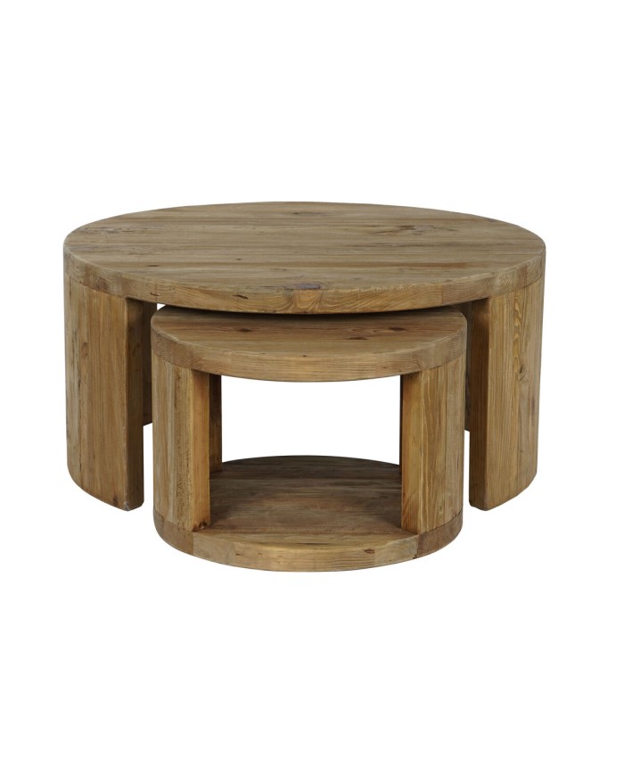 Set di 2 tavoli Home ESPRIT Legno 99 x 99 x 48 cm Set di 2 tavoli Home ESPRIT Legno 99 x 99 x 48 cm