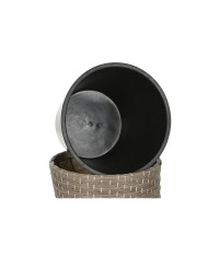 Set di vasi da fiori Home ESPRIT polipropilene Rattan 40 x 40 x 45 cm