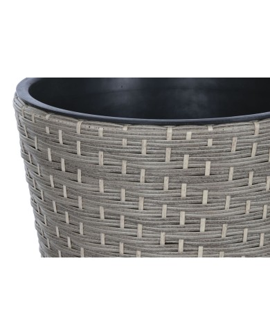 Set di vasi da fiori Home ESPRIT polipropilene Rattan 40 x 40 x 45 cm Set di vasi da fiori Home ESPRIT polipropilene Rattan 40 x 40 x 45 cm