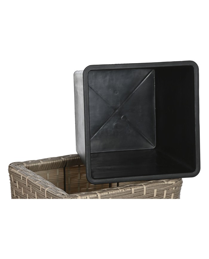 Set di vasi da fiori Home ESPRIT polipropilene Rattan 40 x 40 x 36 cm