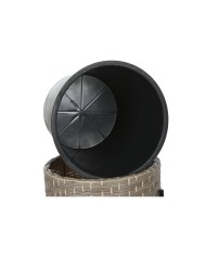 Set di vasi da fiori Home ESPRIT Metallo polipropilene Rattan 39 x 39 x 49 cm