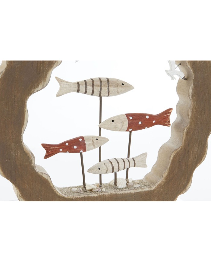 Statua Decorativa Home ESPRIT Azzurro Bianco Rosso Naturale 20 x 2,5 x 20 cm (2 Unità)