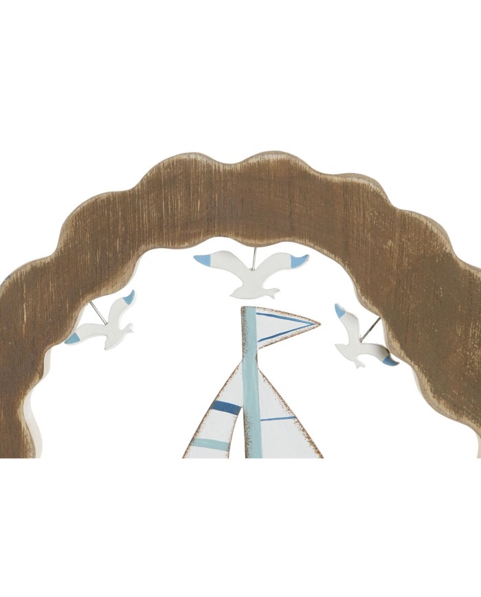 Statua Decorativa Home ESPRIT Azzurro Bianco Rosso Naturale 20 x 2,5 x 20 cm (2 Unità)