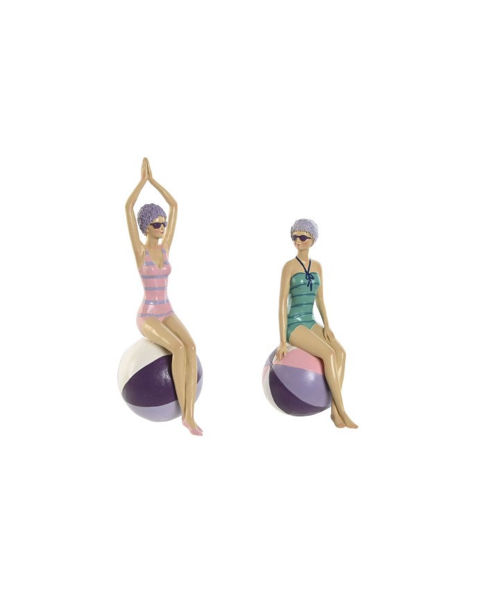 Statua Decorativa Home ESPRIT Turchese Lilla Mediterraneo 12,5 x 9 x 26,5 cm (2 Unità) Statua Decorativa Home ESPRIT Turchese Lilla Mediterraneo 12,5 x 9 x 26,5 cm (2 Unità)