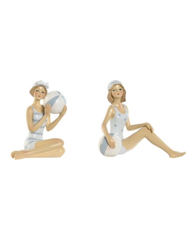 Statua Decorativa Home ESPRIT Bianco Blu cielo Mediterraneo 8 x 8 x 12,5 cm (2 Unità) Statua Decorativa Home ESPRIT Bianco Blu cielo Mediterraneo 8 x 8 x 12,5 cm (2 Unità)