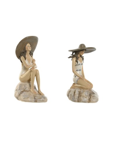 Statua Decorativa Home ESPRIT Bianco Beige Donna Mediterraneo 12 x 8,5 x 20 cm (2 Unità) Statua Decorativa Home ESPRIT Bianco Beige Donna Mediterraneo 12 x 8,5 x 20 cm (2 Unità)