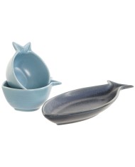 Set da Aperitivo Home ESPRIT Azzurro Blu cielo Porcellana Acacia Mediterraneo Pesci 19,5 x 16,5 x 1,3 cm 4 Pezzi Set da Aperitivo Home ESPRIT Azzurro Blu cielo Porcellana Acacia Mediterraneo Pesci 19,5 x 16,5 x 1,3 cm 4 Pezzi