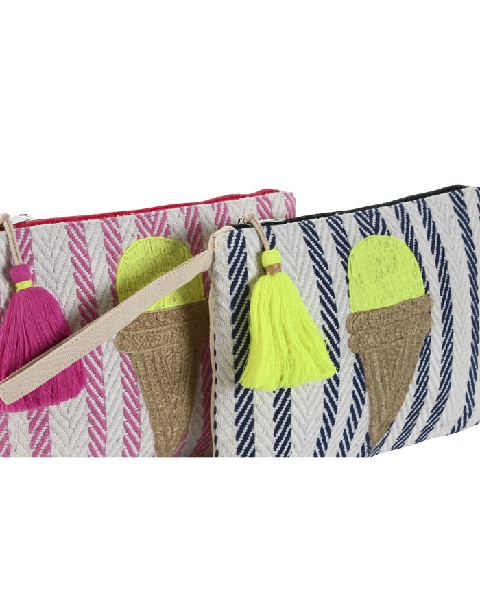 Necessaire Home ESPRIT Azzurro Rosa 26 x 2 x 19 cm (2 Unità) Necessaire Home ESPRIT Azzurro Rosa 26 x 2 x 19 cm (2 Unità)