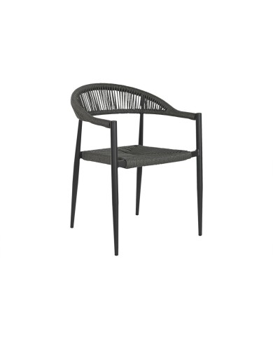 Sedia da giardino Home ESPRIT Nero Grigio scuro Alluminio Rattan 56 x 60 x 78 cm Sedia da giardino Home ESPRIT Nero Grigio scuro Alluminio Rattan 56 x 60 x 78 cm