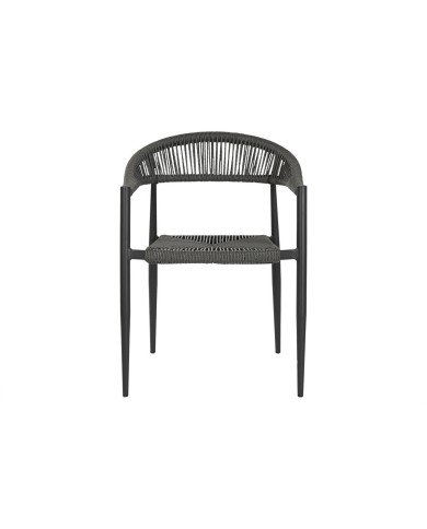 Sedia da giardino Home ESPRIT Nero Grigio scuro Alluminio Rattan 56 x 60 x 78 cm Sedia da giardino Home ESPRIT Nero Grigio scuro Alluminio Rattan 56 x 60 x 78 cm