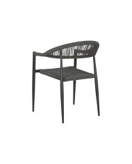Sedia da giardino Home ESPRIT Nero Grigio scuro Alluminio Rattan 56 x 60 x 78 cm Sedia da giardino Home ESPRIT Nero Grigio scuro Alluminio Rattan 56 x 60 x 78 cm