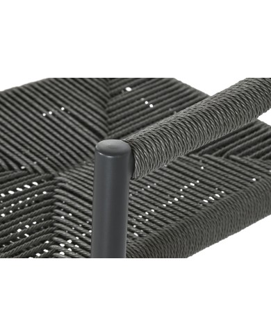 Sedia da giardino Home ESPRIT Nero Grigio scuro Alluminio Rattan 56 x 60 x 78 cm
