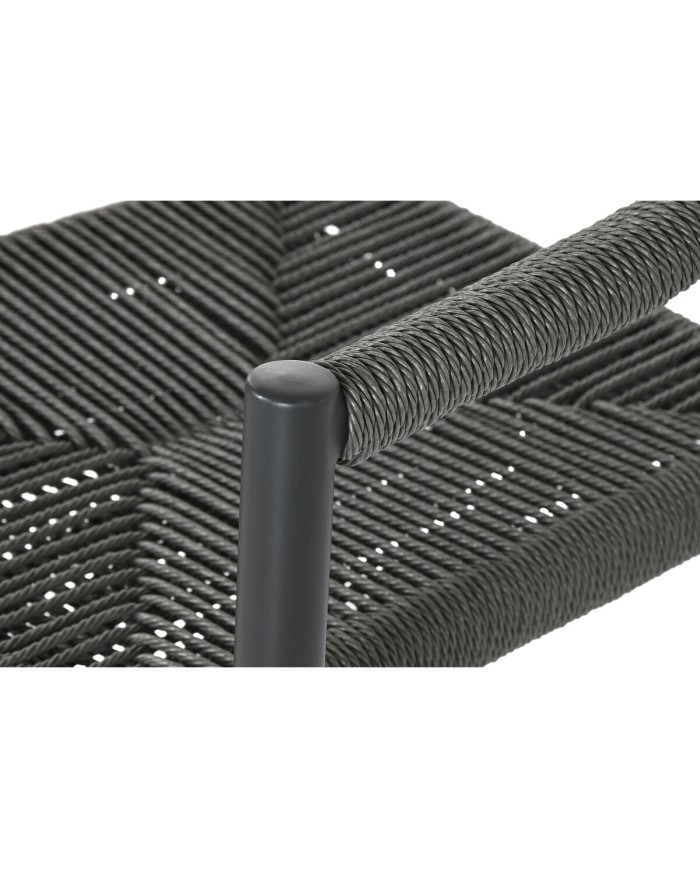 Sedia da giardino Home ESPRIT Nero Grigio scuro Alluminio Rattan 56 x 60 x 78 cm Sedia da giardino Home ESPRIT Nero Grigio scuro Alluminio Rattan 56 x 60 x 78 cm