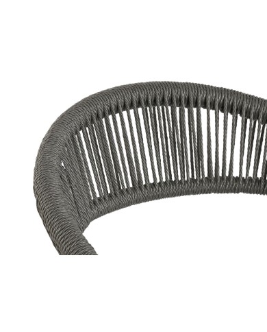 Sedia da giardino Home ESPRIT Nero Grigio scuro Alluminio Rattan 56 x 60 x 78 cm