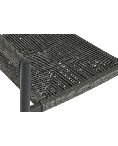 Sedia da giardino Home ESPRIT Nero Grigio scuro Alluminio Rattan 56 x 60 x 78 cm