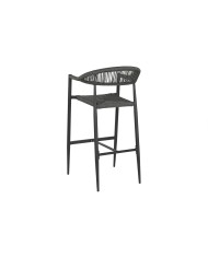 Sgabello Home ESPRIT Nero Grigio scuro Alluminio Rattan 52 x 55 x 105 cm Sgabello Home ESPRIT Nero Grigio scuro Alluminio Rattan 52 x 55 x 105 cm