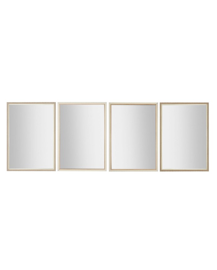 Specchio da parete Home ESPRIT Bianco Marrone Beige Grigio 66 x 2 x 92 cm 70 x 2 x 97 cm (4 Unità)