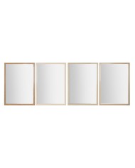 Specchio da parete Home ESPRIT Bianco Marrone Beige Grigio 66 x 2 x 92 cm 70 x 2 x 97 cm (4 Unità)