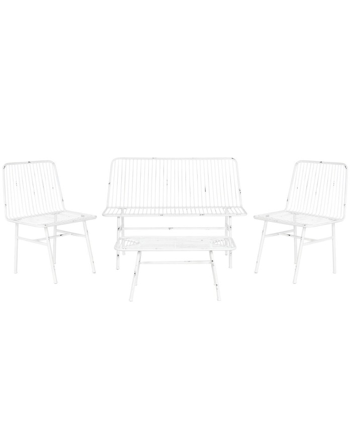 Mobili da giardino Home ESPRIT Bianco 115 x 53 x 83 cm (4 Pezzi)