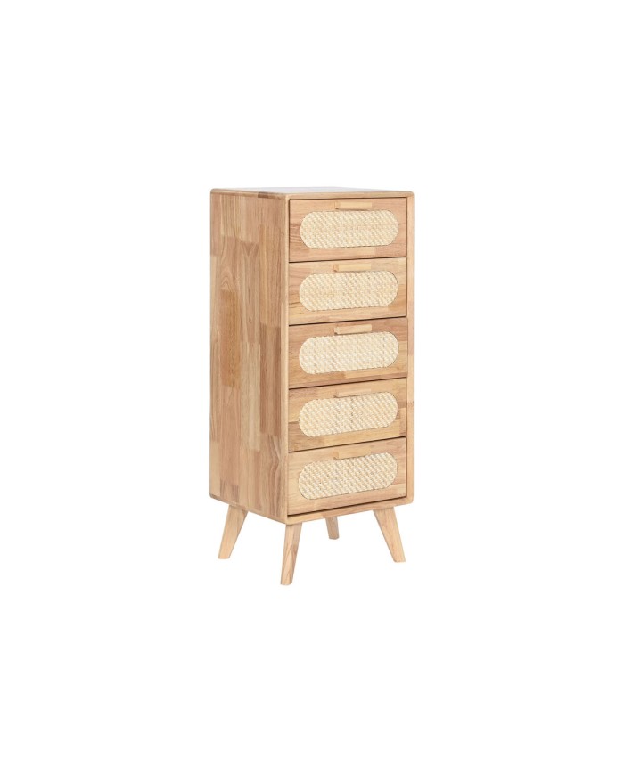 Cassettiera Home ESPRIT Naturale Metallo Legno d'albero della gomma 40 x 30 x 78 cm