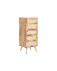 Cassettiera Home ESPRIT Naturale Metallo Legno d'albero della gomma 40 x 30 x 78 cm