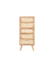 Cassettiera Home ESPRIT Naturale Metallo Legno d'albero della gomma 40 x 30 x 78 cm