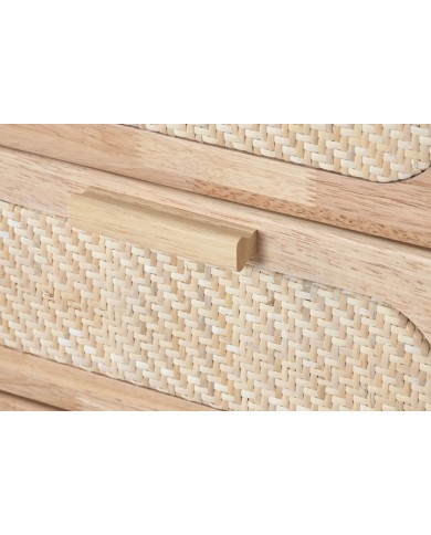 Cassettiera Home ESPRIT Naturale Metallo Legno d'albero della gomma 40 x 30 x 78 cm