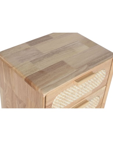 Cassettiera Home ESPRIT Naturale Metallo Legno d'albero della gomma 40 x 30 x 78 cm