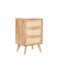 Cassettiera Home ESPRIT Naturale Metallo Legno d'albero della gomma 40 x 30 x 78 cm