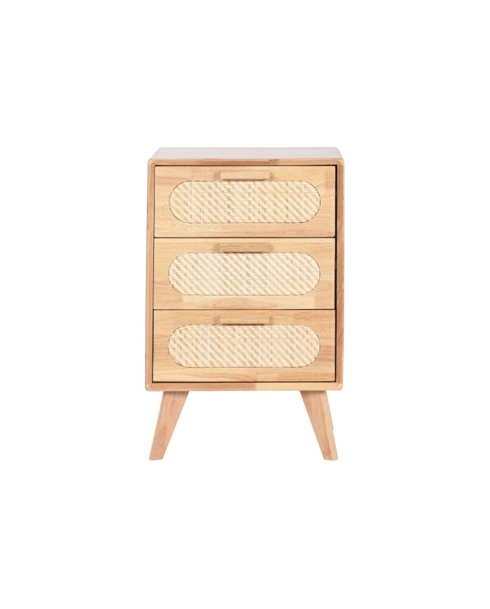Cassettiera Home ESPRIT Naturale Metallo Legno d'albero della gomma 40 x 30 x 63 cm