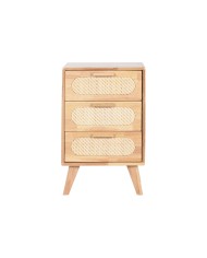 Cassettiera Home ESPRIT Naturale Metallo Legno d'albero della gomma 40 x 30 x 63 cm