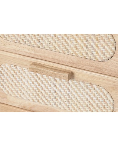 Cassettiera Home ESPRIT Naturale Metallo Legno d'albero della gomma 40 x 30 x 63 cm