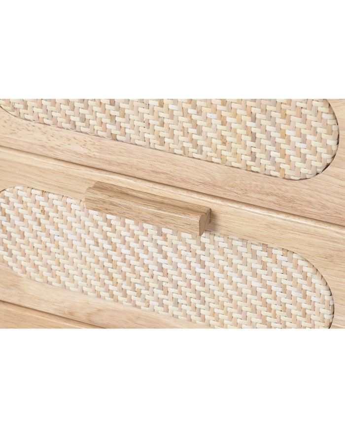 Cassettiera Home ESPRIT Naturale Metallo Legno d'albero della gomma 40 x 30 x 63 cm