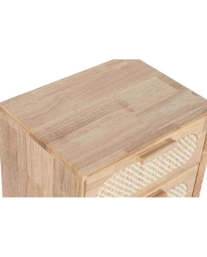 Cassettiera Home ESPRIT Naturale Metallo Legno d'albero della gomma 40 x 30 x 63 cm