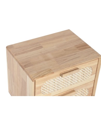 Comodino Home ESPRIT Legno Metallo Rattan 40 x 30 x 48 cm